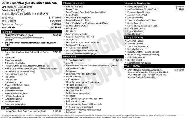 2012 Jeep Wrangler Unlimited Rubicon