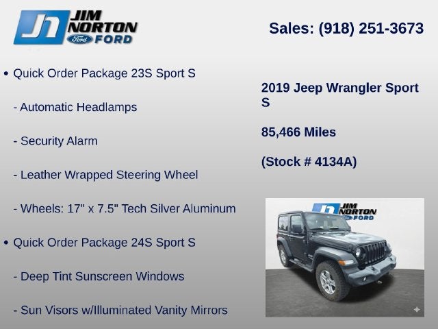 2019 Jeep Wrangler Sport S