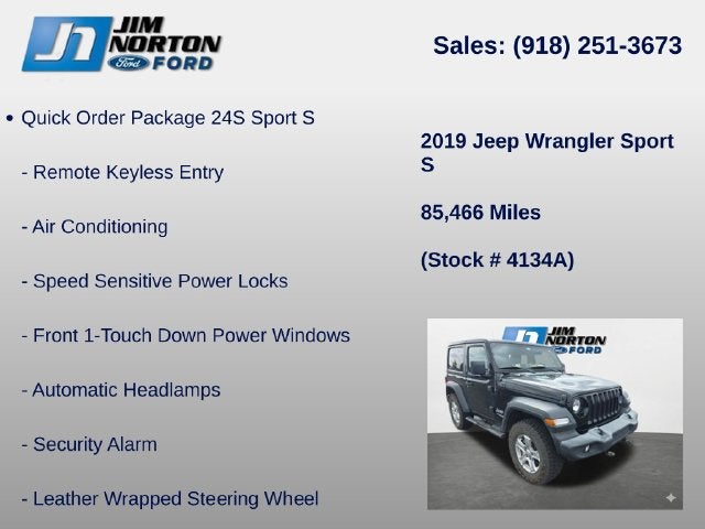 2019 Jeep Wrangler Sport S