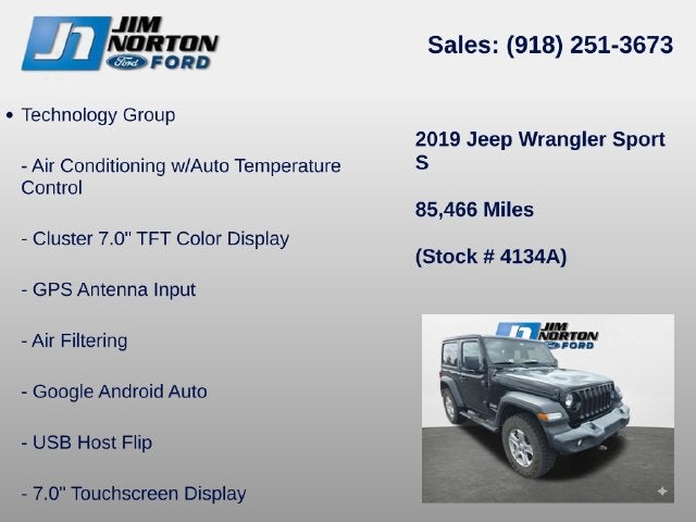 2019 Jeep Wrangler Sport S