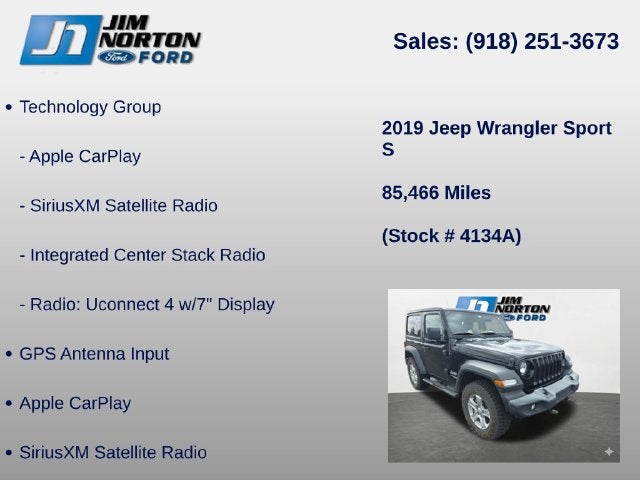 2019 Jeep Wrangler Sport S