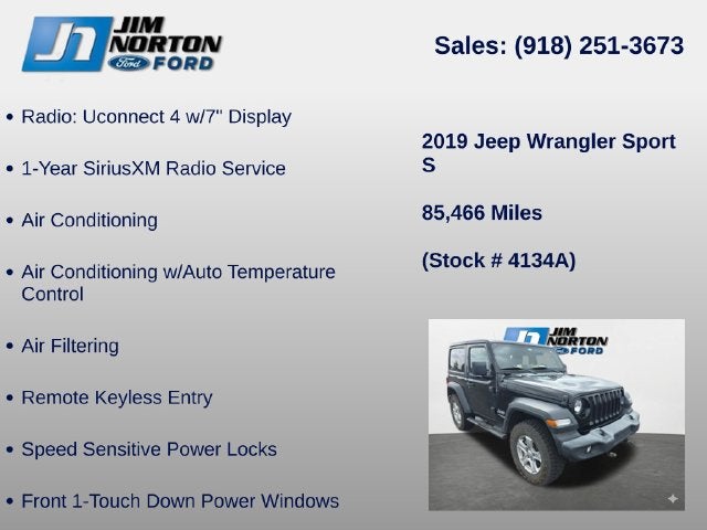 2019 Jeep Wrangler Sport S
