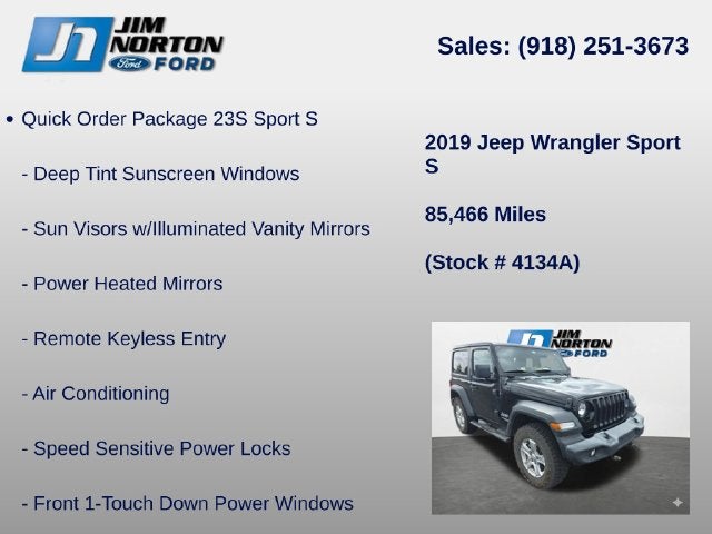 2019 Jeep Wrangler Sport S