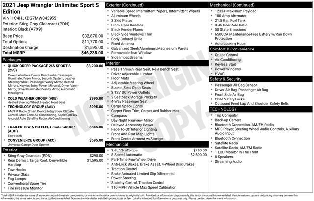 2021 Jeep Wrangler Unlimited Sport S