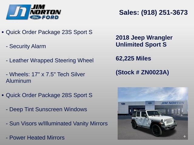 2018 Jeep Wrangler Unlimited Sport S