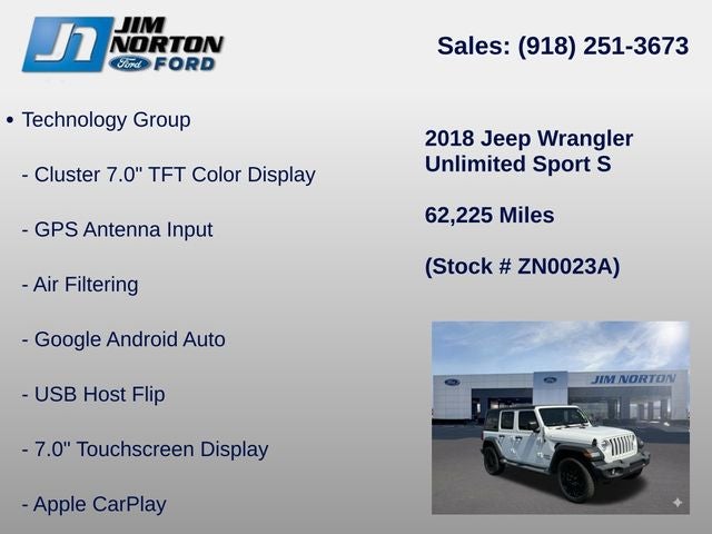 2018 Jeep Wrangler Unlimited Sport S