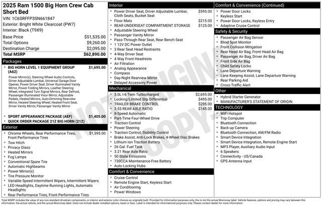 2025 RAM 1500 Big Horn/Lone Star