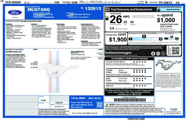 2026 Ford Mustang EcoBoost® Fastback