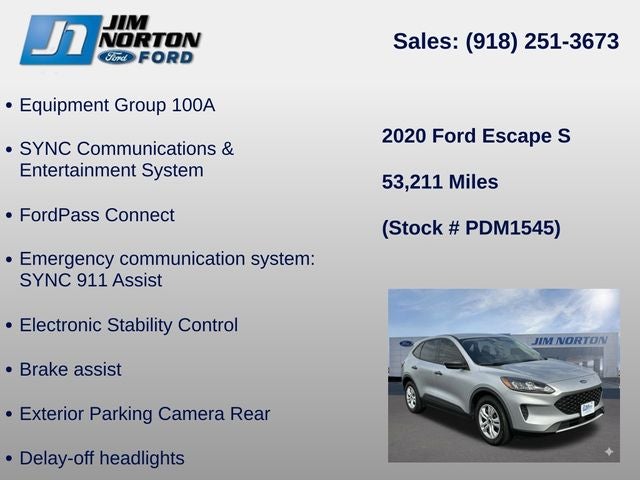 2020 Ford Escape S
