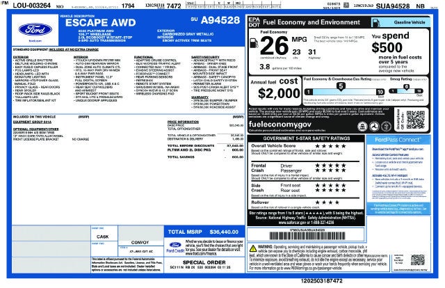 2025 Ford Escape Platinum