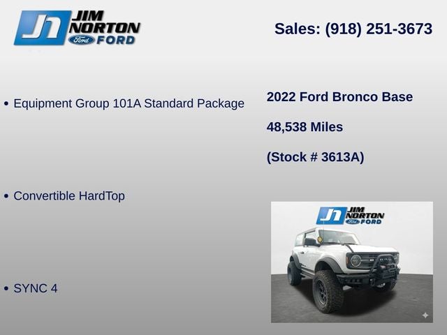 2022 Ford Bronco Base w/ Winch, Wheels, & Tires