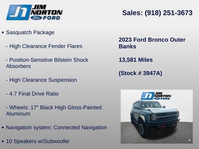 2023 Ford Bronco Outer Banks Sasquatch
