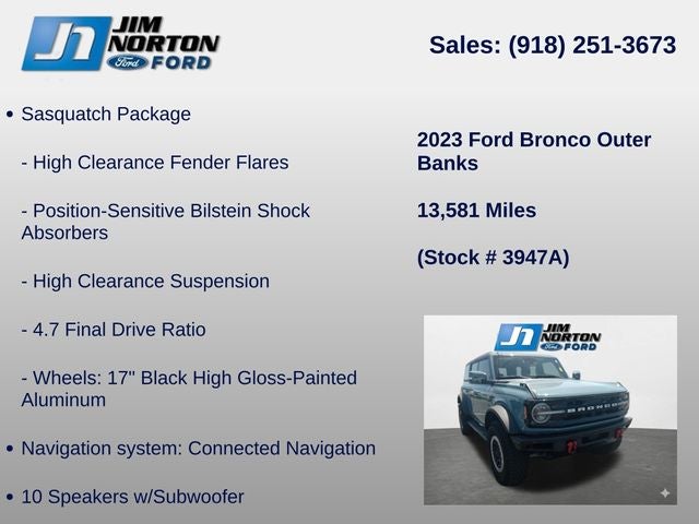 2023 Ford Bronco Outer Banks Sasquatch