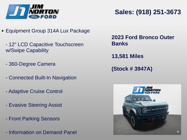 2023 Ford Bronco Outer Banks Sasquatch