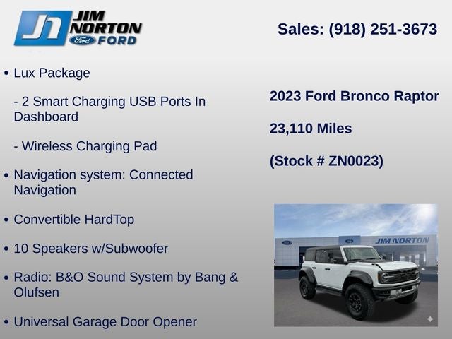 2023 Ford Bronco Raptor