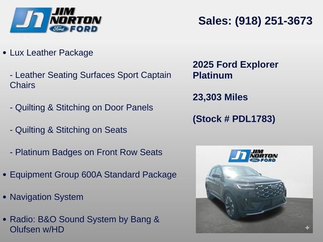 2025 Ford Explorer Platinum