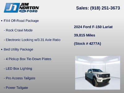 2024 Ford F-150 Lariat w/ Lift Wheels Tires