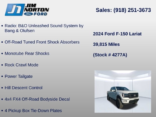 2024 Ford F-150 Lariat w/ Lift Wheels Tires