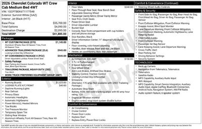2026 Chevrolet Colorado Work Truck