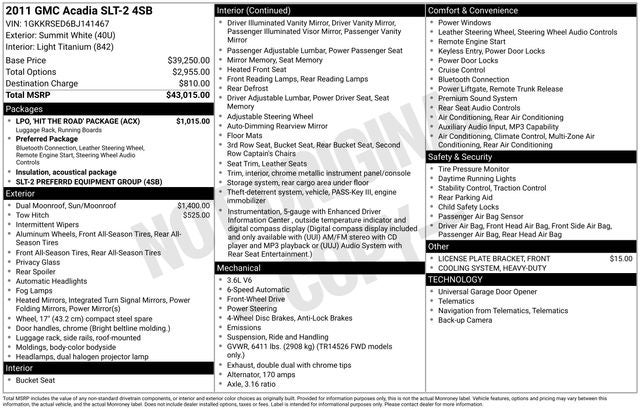 2011 GMC Acadia SLT-2