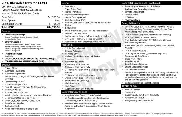 2025 Chevrolet Traverse LT 2LT