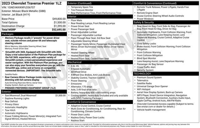 2023 Chevrolet Traverse Premier