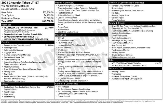 2021 Chevrolet Tahoe LT