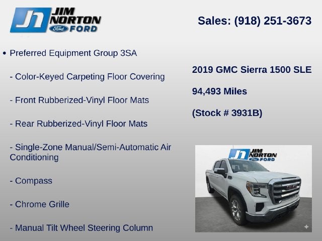 2019 GMC Sierra 1500 SLE
