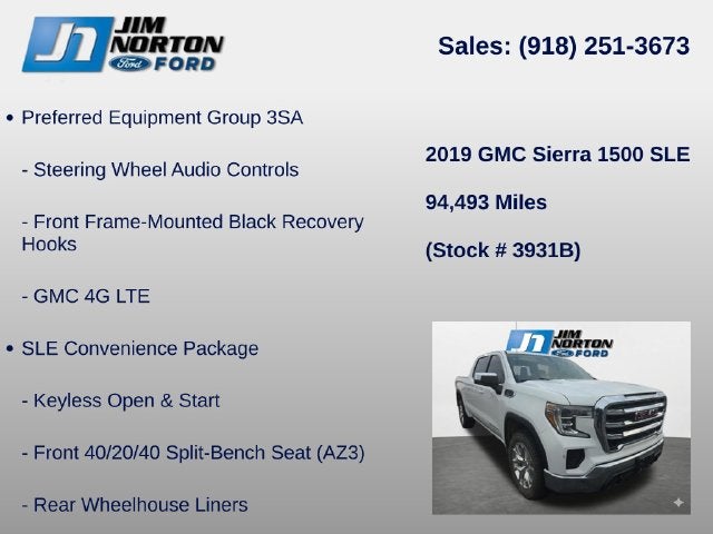 2019 GMC Sierra 1500 SLE