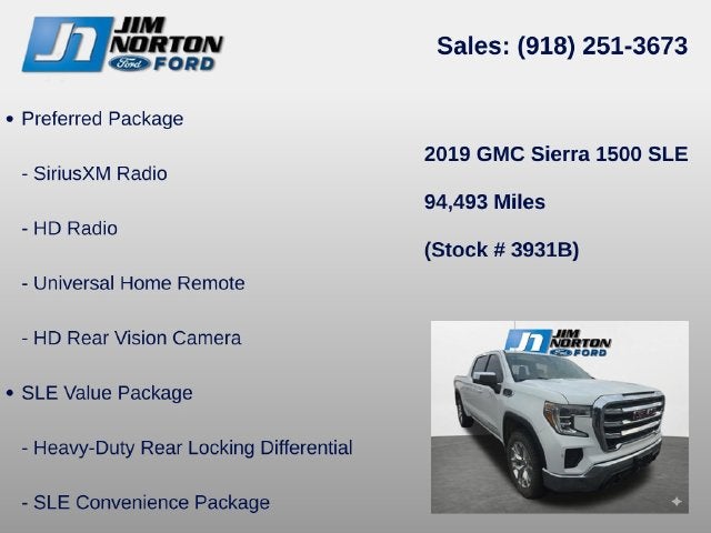 2019 GMC Sierra 1500 SLE