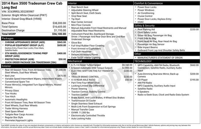 2014 RAM 3500 Tradesman