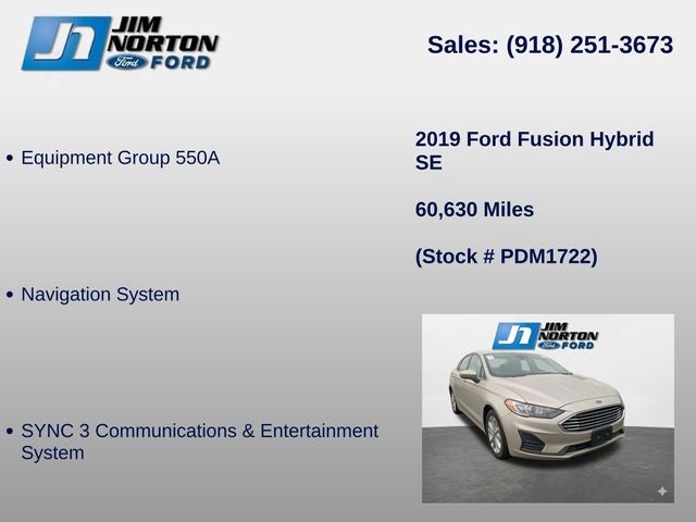 2019 Ford Fusion Hybrid SE