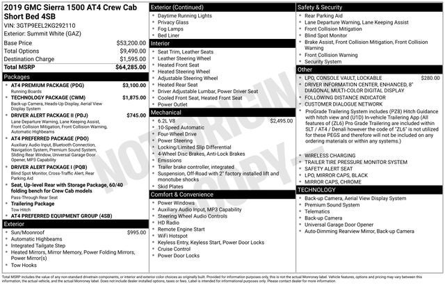 2019 GMC Sierra 1500 AT4