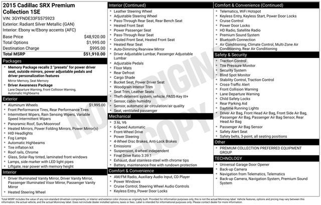 2015 Cadillac SRX Premium