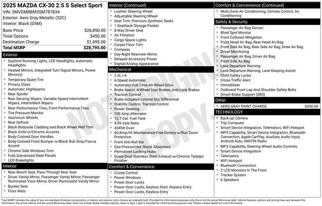 2025 Mazda Mazda CX-30 2.5 S Select Sport