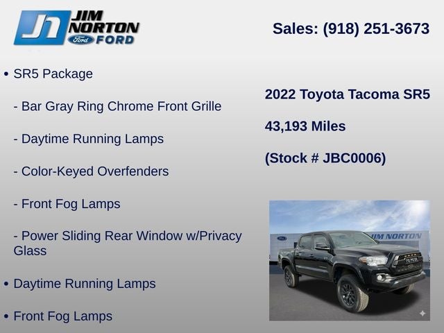 2022 Toyota Tacoma SR5 V6