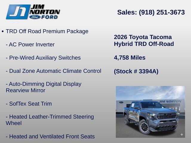 2026 Toyota Tacoma Hybrid TRD Off Road