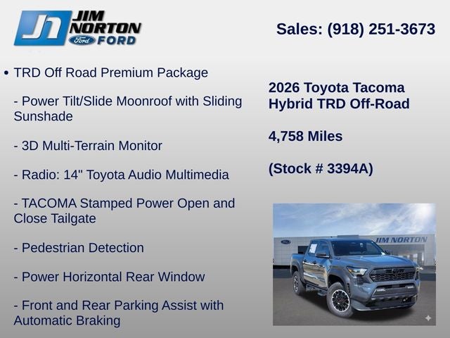 2026 Toyota Tacoma Hybrid TRD Off Road