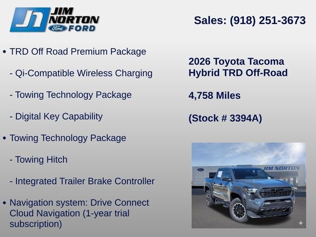2026 Toyota Tacoma Hybrid TRD Off Road
