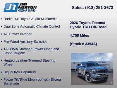 2026 Toyota Tacoma Hybrid TRD Off Road