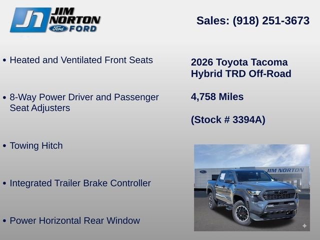 2026 Toyota Tacoma Hybrid TRD Off Road