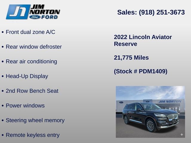 2022 Lincoln Aviator Reserve
