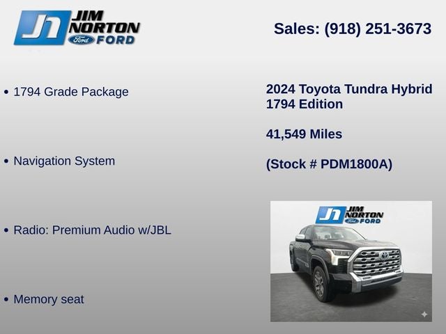 2024 Toyota Tundra Hybrid 1794 Edition