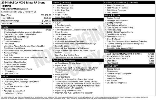 2024 Mazda Mazda MX-5 Miata RF Grand Touring