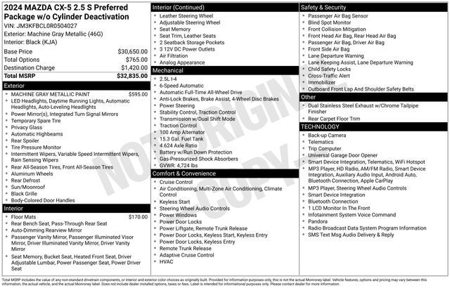 2024 Mazda Mazda CX-5 2.5 S Preferred Package