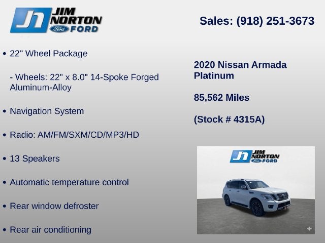 2020 Nissan Armada Platinum