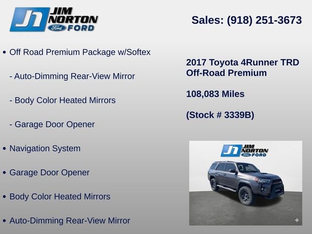 2017 Toyota 4Runner TRD Off-Road Premium