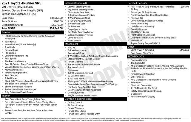 2021 Toyota 4Runner SR5