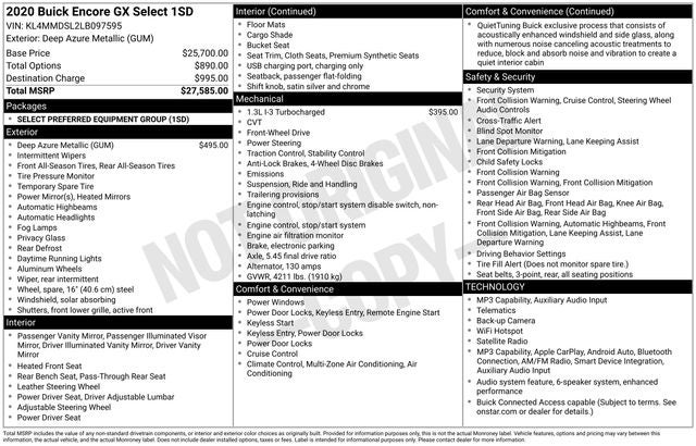 2020 Buick Encore GX Select