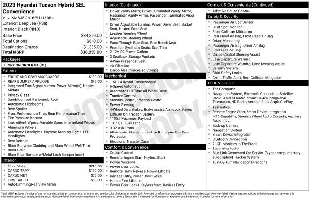 2023 Hyundai Tucson Hybrid SEL Convenience
